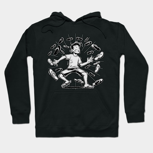 Chancla Survivor (barely) Hoodie by Joselo Rocha Art